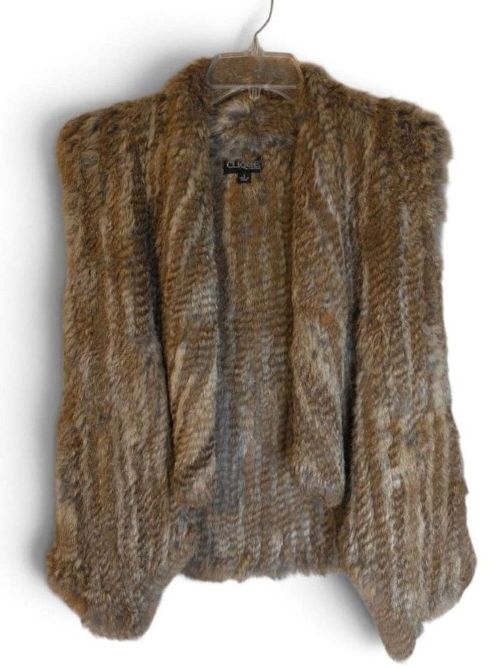 Clique Couture Rabbit Fur Vest Size S Brown